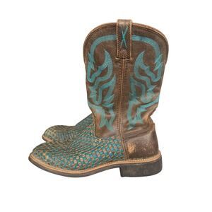 Twisted X Western Top hand Cowboy Boots Women 8.5 B Teal WTH0011